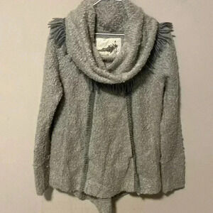 Angel Of The North Gray Cowl Neck Sweater